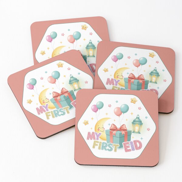 Item preview, My First Eid - Glitter Letters, Cute Moon, Gift & Lantern Design designed and sold by D-Islamic.