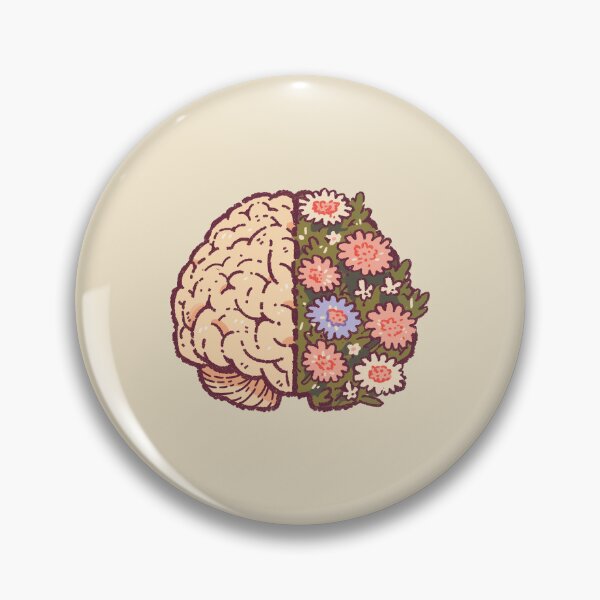 Item preview, Mossy Overgrown Floral Brain, whimsical botanical illustration designed and sold by Magnificent Lizard.