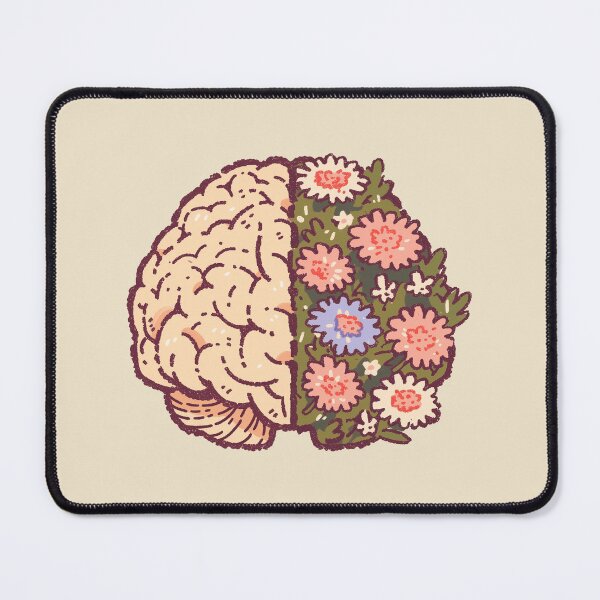 Item preview, Mossy Overgrown Floral Brain, whimsical botanical illustration designed and sold by Magnificent Lizard.