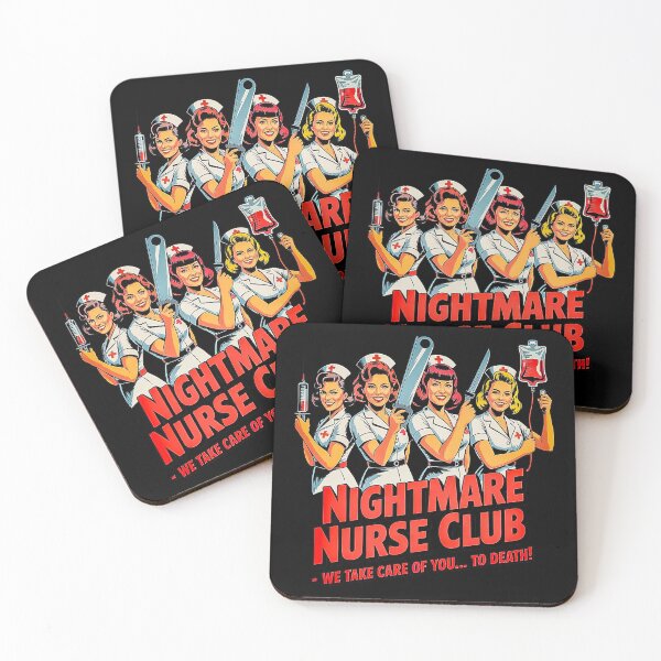 Item preview, Nightmare Nurse Club Retro Horror Pinup Design designed and sold by Amanda's Factory.