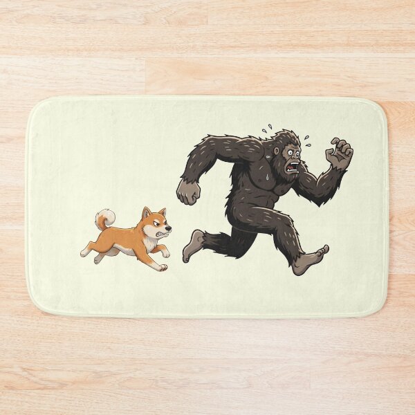 Item preview, Funny Shiba Inu Bigfoot Chasing Boys Girls Kids designed and sold by FurryHavenPH.
