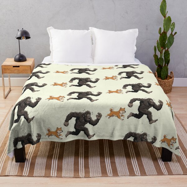 Item preview, Funny Shiba Inu Bigfoot Chasing Boys Girls Kids designed and sold by FurryHavenPH.