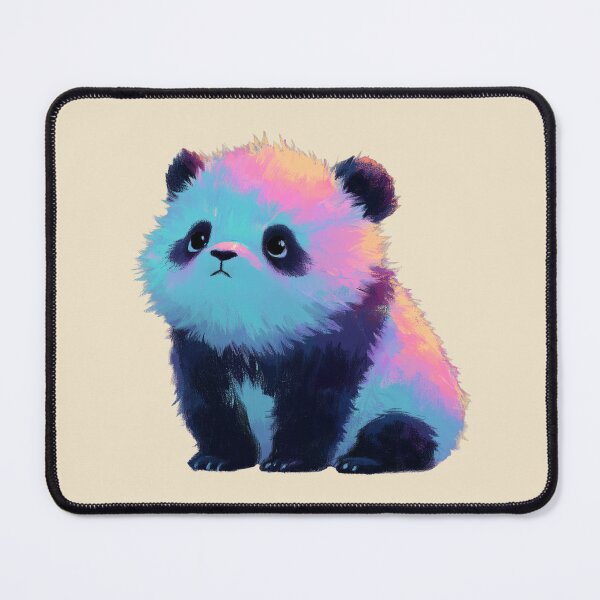 Item preview, Iridescent Baby Panda, pastel neon fur illustration designed and sold by Magnificent Lizard.