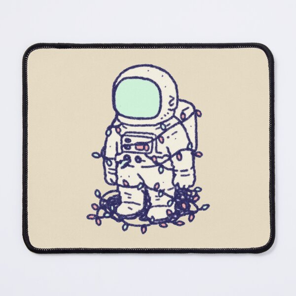 Item preview, Astronaut tangled in Christmas lights, pastel sketch designed and sold by Magnificent Lizard.