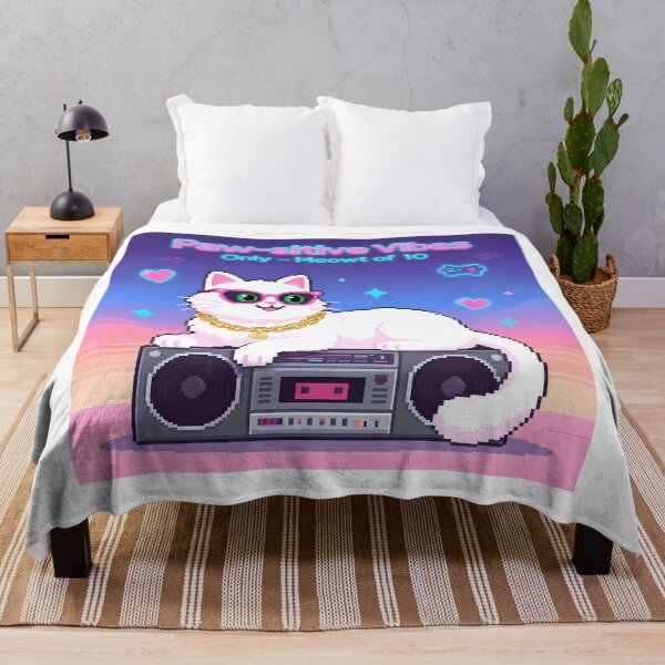 Item preview, Retro Cat DJ Drops Paw-sitive Beats designed and sold by Bilikaru.