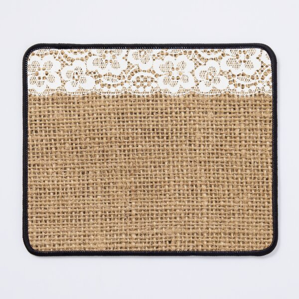 Item preview, Rustic Farmhouse Western Country Beige Burlap White Lace designed and sold by LEILA ART SPACE.