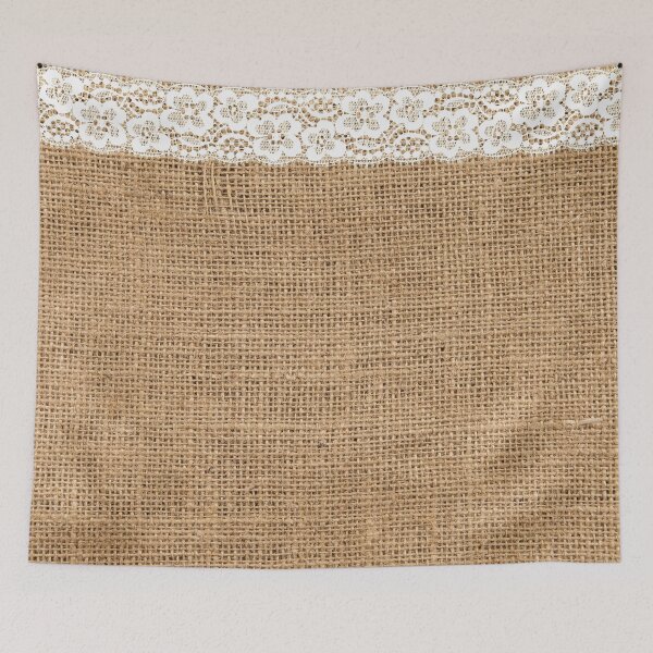 Item preview, Rustic Farmhouse Western Country Beige Burlap White Lace designed and sold by LEILA ART SPACE.