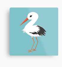 Cute stork vector Metal Print