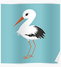 Cute stork vector Poster