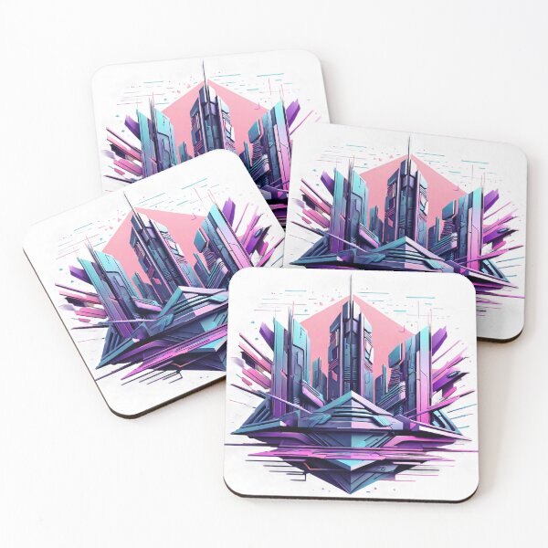 Item preview, Cyberpunk Brutalist Abstract Cityscape designed and sold by SketchNStyle.