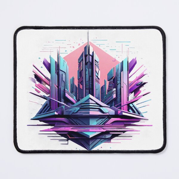 Item preview, Cyberpunk Brutalist Abstract Cityscape designed and sold by SketchNStyle.