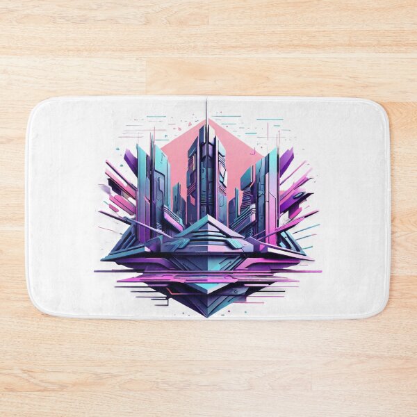 Item preview, Cyberpunk Brutalist Abstract Cityscape designed and sold by SketchNStyle.