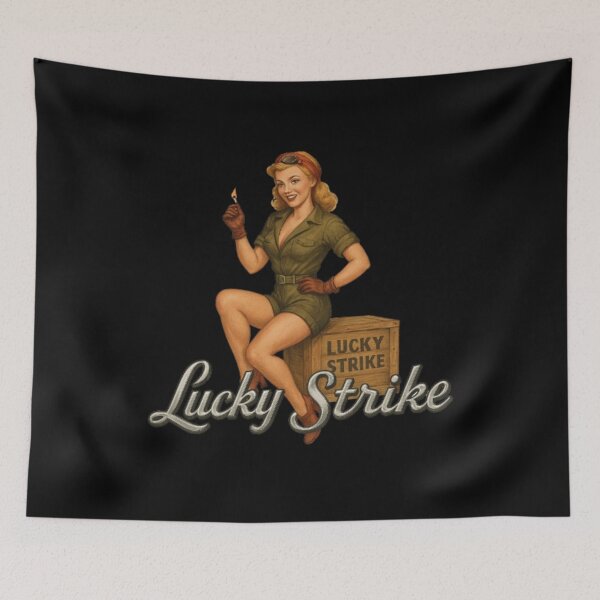 Item preview, Lucky Strike - Pin-Up Girl Nose Art designed and sold by getpressedshirt.
