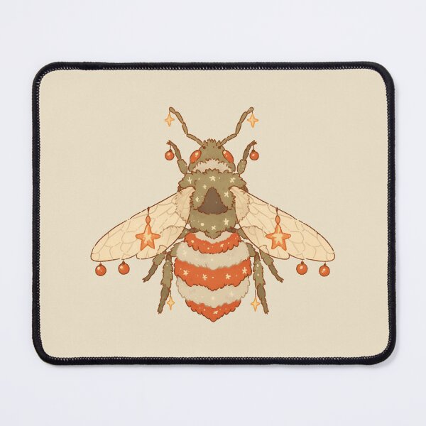 Item preview, Christmas Bee with Star Ornaments, Whimsical Festive Illustration designed and sold by Magnificent Lizard.