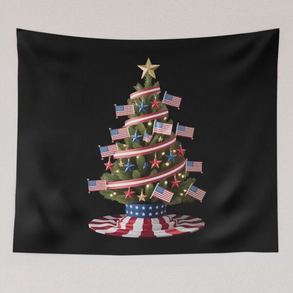 Item preview, Christmas Tree America USA flag Stars Xmas Patriotic designed and sold by clothesy7.