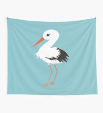 Cute stork vector Wall Tapestry