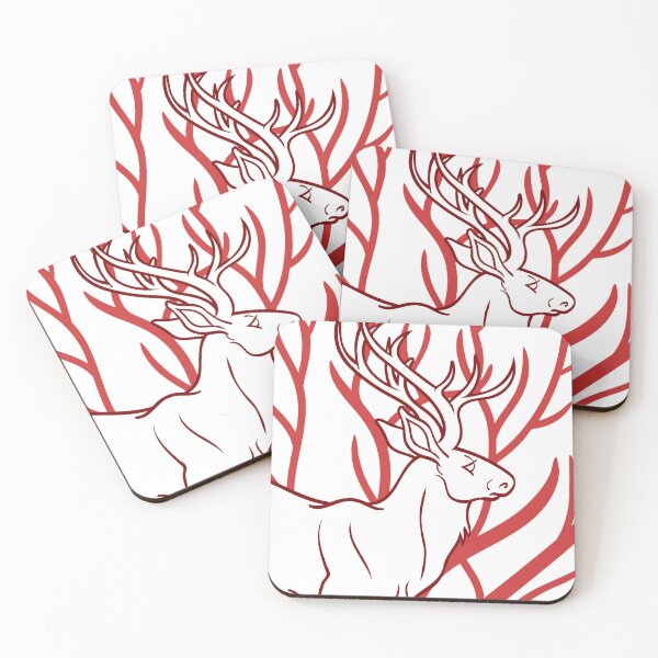 Item preview, Stag Pattern - Cherry Red designed and sold by RinaRozsas.