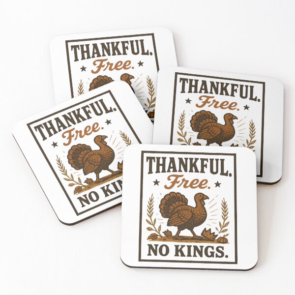 Item preview, Thankful, Free, No Kings Retro Thanksgiving Turkey Design designed and sold by DigiSudu.