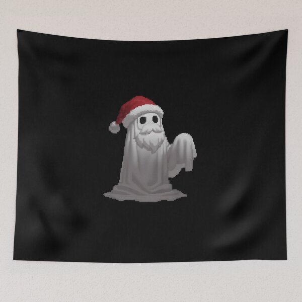 Item preview,  Pixel Santa Sheet Ghost – Funny Festive Retro Art designed and sold by UniqueArtsOnly.