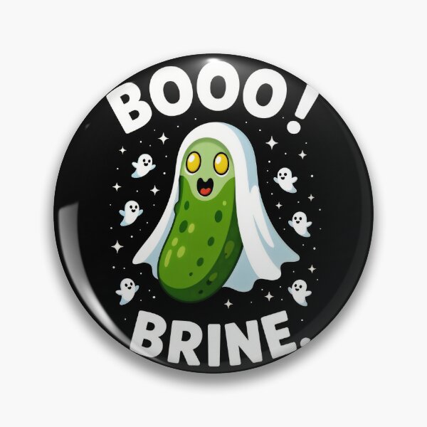 Item preview, Boo! Brine. Halloween Pickle Ghost designed and sold by moonmymuse7.
