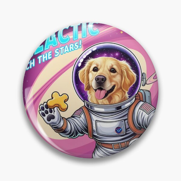 Item preview, Golden Retriever Astronaut Fetches Stellar Vibes designed and sold by Bilikaru.
