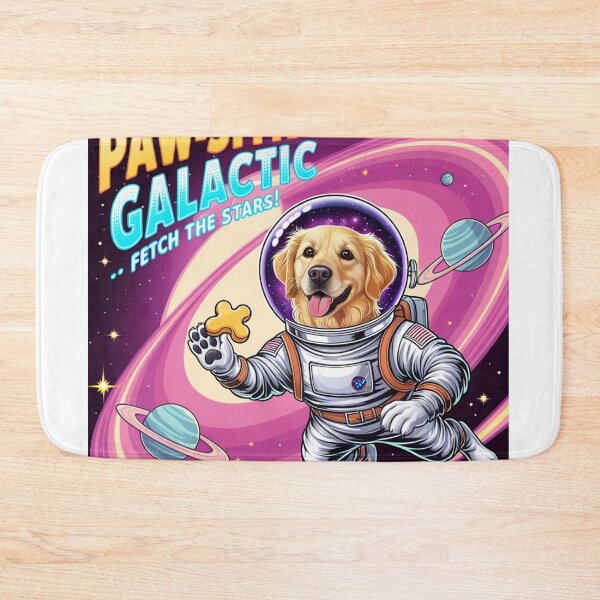 Item preview, Golden Retriever Astronaut Fetches Stellar Vibes designed and sold by Bilikaru.