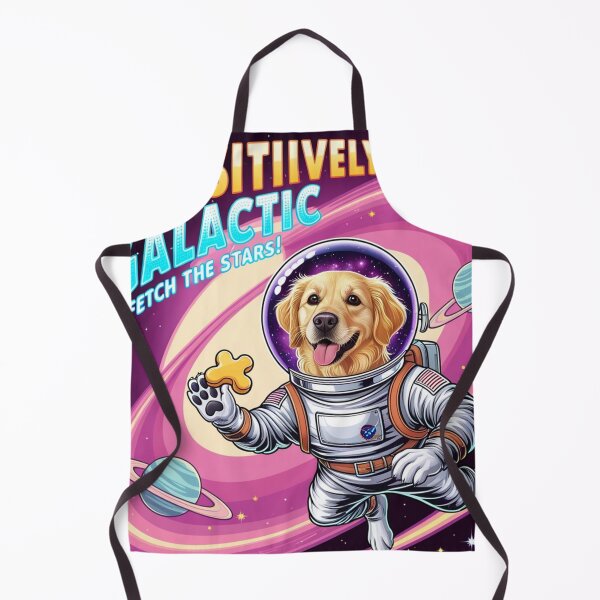 Item preview, Golden Retriever Astronaut Fetches Stellar Vibes designed and sold by Bilikaru.