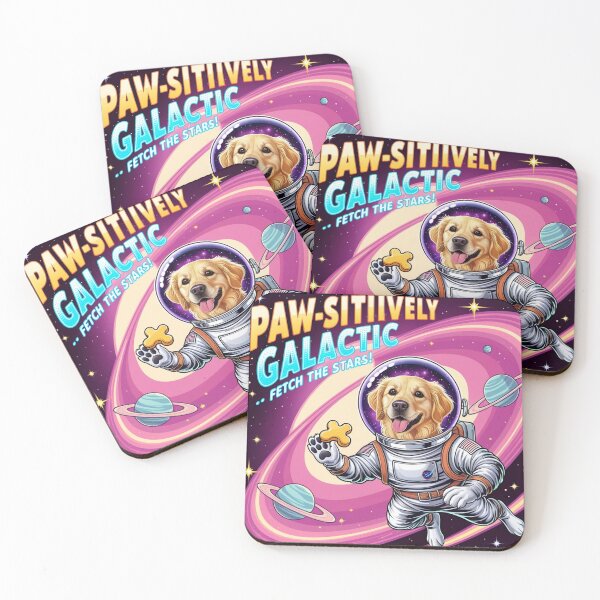 Item preview, Golden Retriever Astronaut Fetches Stellar Vibes designed and sold by Bilikaru.