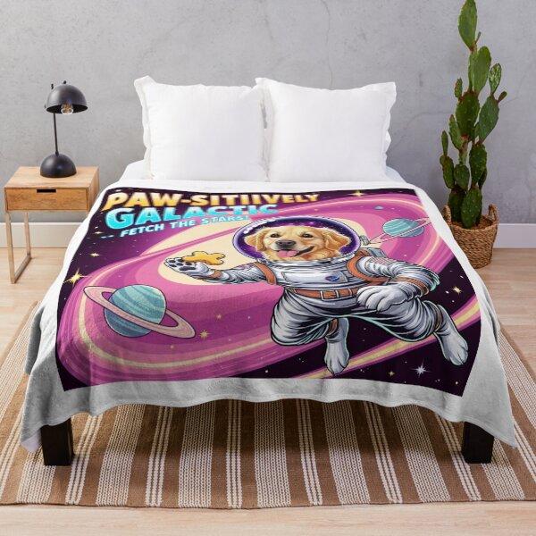 Item preview, Golden Retriever Astronaut Fetches Stellar Vibes designed and sold by Bilikaru.