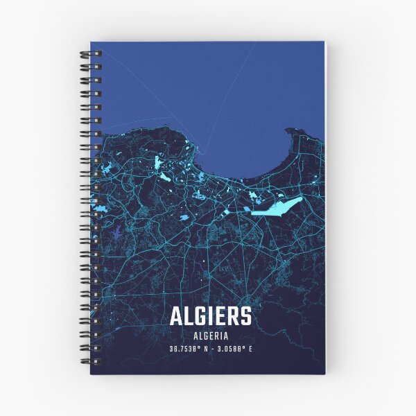 Artikelvorschau, Stadtplan von Algier bei Mitternacht entworfen und verkauft von HomeLivingCo.