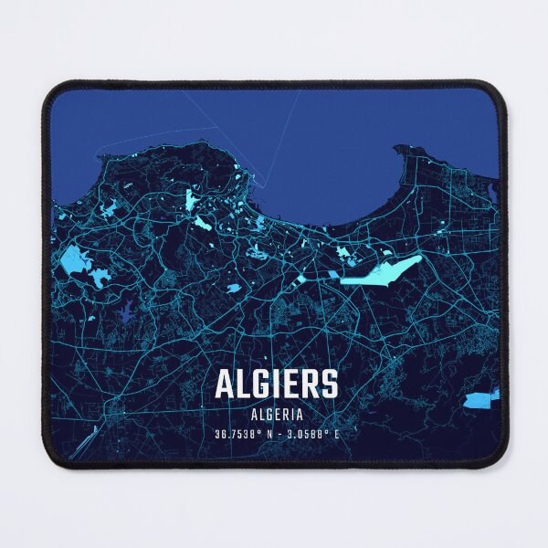 Artikelvorschau, Stadtplan von Algier bei Mitternacht entworfen und verkauft von HomeLivingCo.