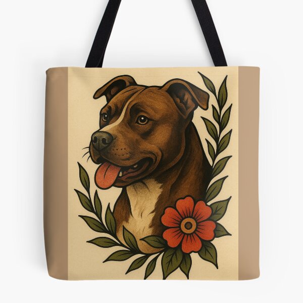 Item preview, Tattoo Dog Retro Tatted Pitbull Dog Vintage  designed and sold by Wild Blood Designs.