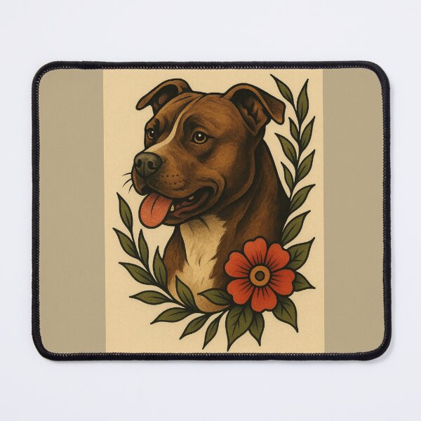 Item preview, Tattoo Dog Retro Tatted Pitbull Dog Vintage designed and sold by Wild Blood Designs.