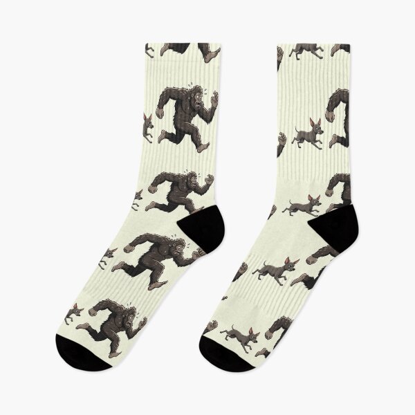 Item preview, Funny Xoloitzcuintli Xolo Bigfoot Chasing Boys Girls Kids designed and sold by FurryHavenPH.