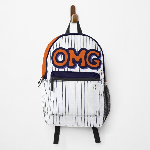Item preview, OMG Sports Vibes Backpack – Bold Blue & Orange Retro Striped Design designed and sold by vanilla art.