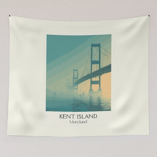 Item preview, Kent Island Maryland | Bay Bridge Fog Poster designed and sold by TuncGK.