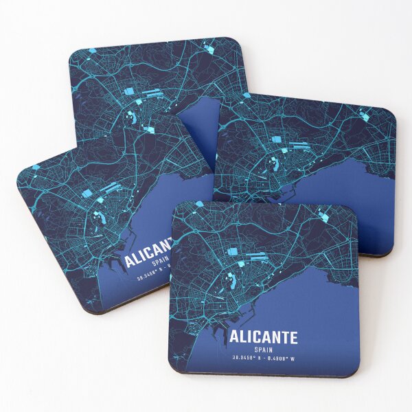 Item preview, Alicante Midnight City Map designed and sold by HomeLivingCo.