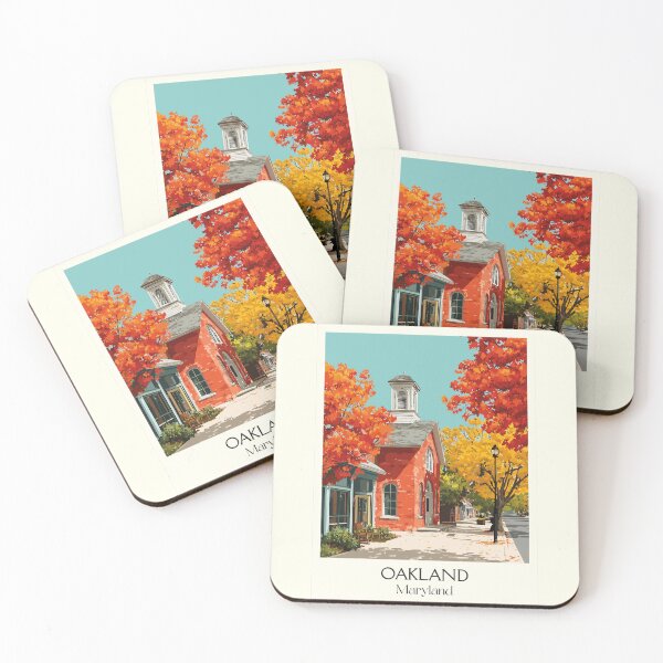 Item preview, Oakland Maryland | Autumn Schoolhouse Poster designed and sold by TuncGK.