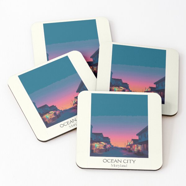 Item preview, Ocean City Maryland | Coastal Highway Night Poster designed and sold by TuncGK.
