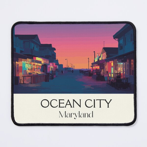 Item preview, Ocean City Maryland | Coastal Highway Night Poster designed and sold by TuncGK.