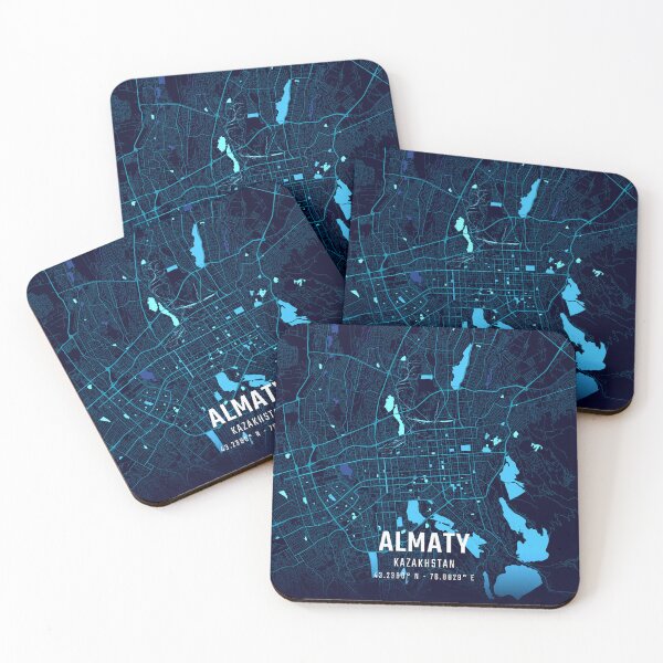 Item preview, Almaty Midnight City Map designed and sold by HomeLivingCo.