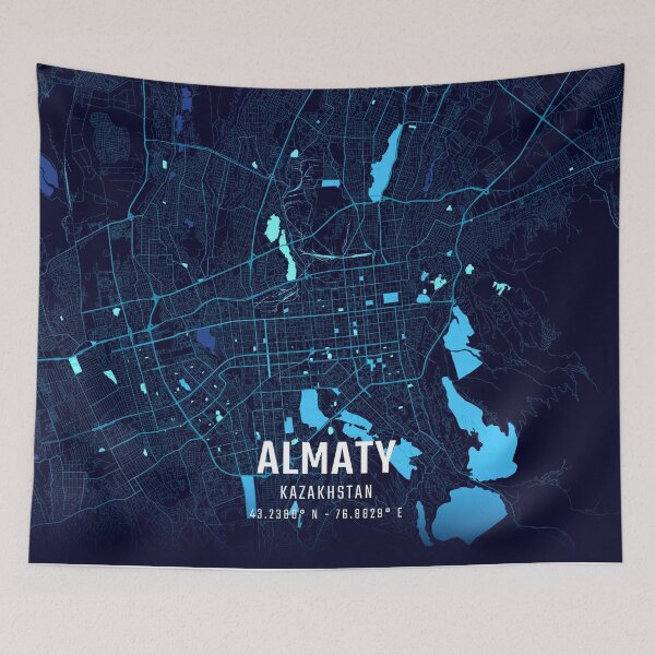 Item preview, Almaty Midnight City Map designed and sold by HomeLivingCo.