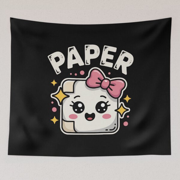 Item preview, Cute Kawaii Paper With Bow Rock Paper designed and sold by MooonTees.