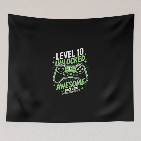 Item preview, Level 10 Unlocked Awesome Since 2015 10th Birthday Gaming  designed and sold by Belkisallen.