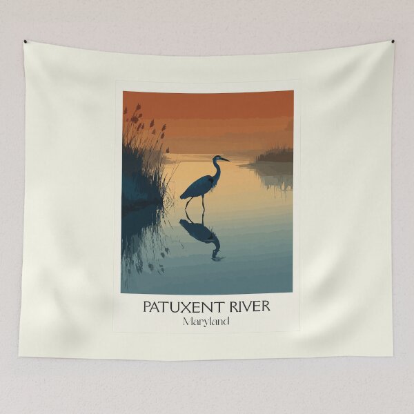 Item preview, Patuxent River Maryland | Blue Heron Silhouette Poster designed and sold by TuncGK.