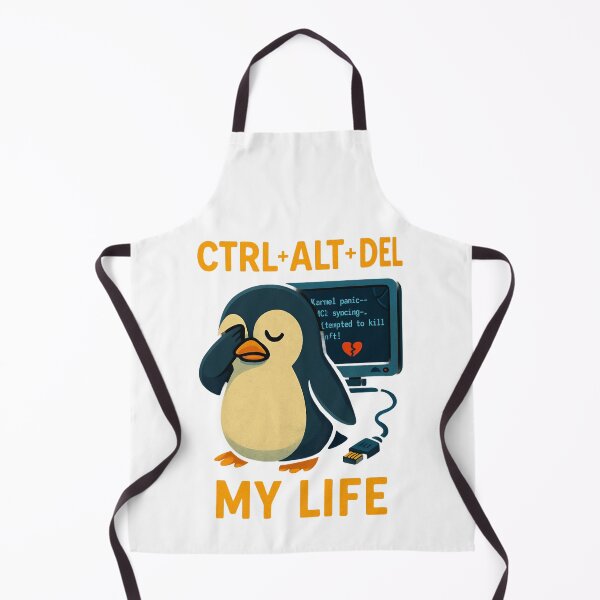 Item preview, Sad Penguin Rebooting Life Ctrl Alt Del Tech Humour. designed and sold by The-T-In-Retro.