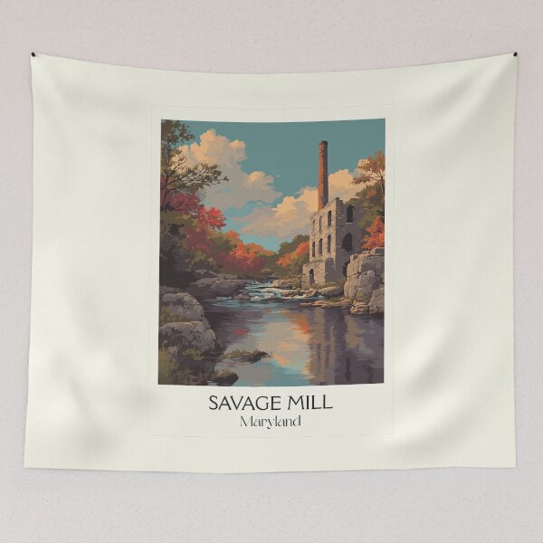 Item preview, Savage Mill Maryland | Historic Cotton Mill Poster designed and sold by TuncGK.