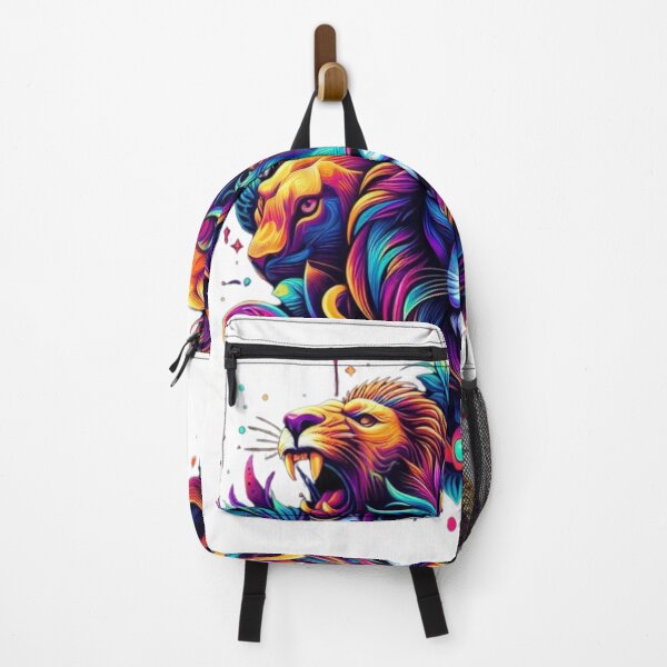 Item preview, Circular Neon Lion Head - Vibrant and Tribal Art designed and sold by TreasureOfAna.