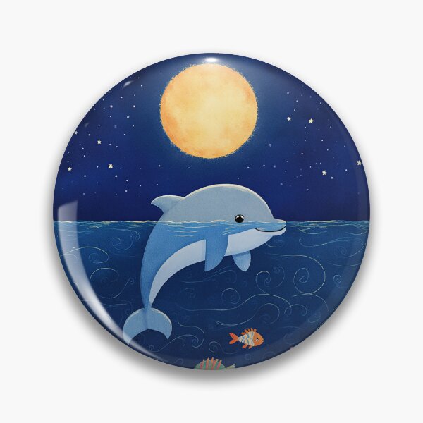 Item preview, Dolphin and the Moon – Ocean of Dreams designed and sold by Whimsical Hug.