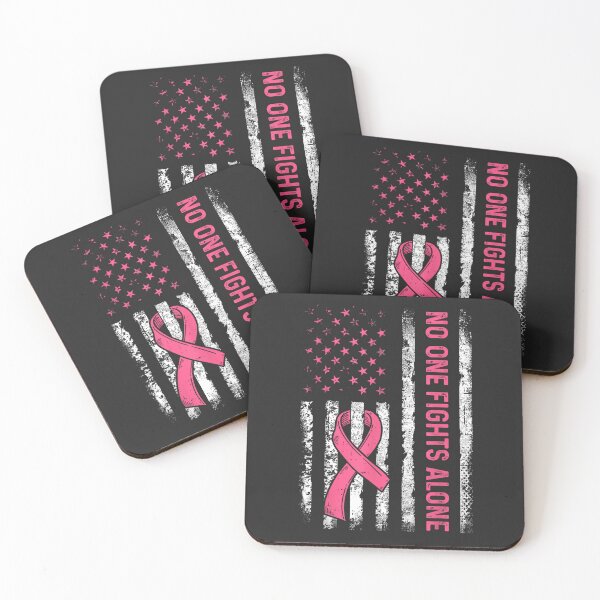 Item preview, No One Fights Breast Cancer Alone American Flag Pink Ribbon designed and sold by teemaker24.